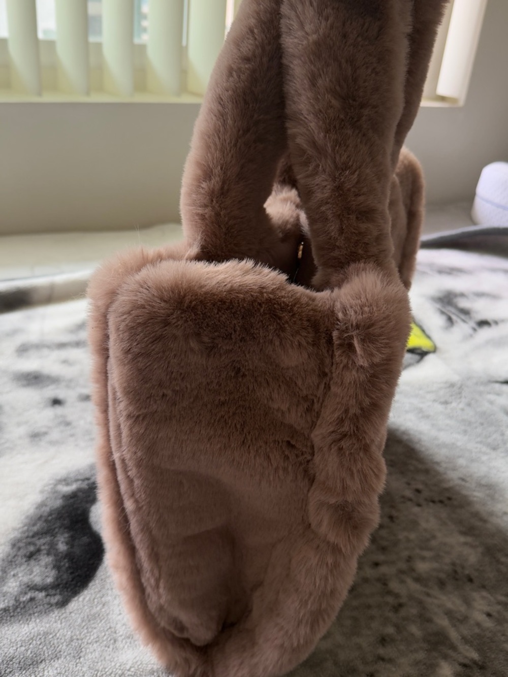 Lane Bryant Plush Faux Fur Tote in Taupe Brown - Picture 3 of 6